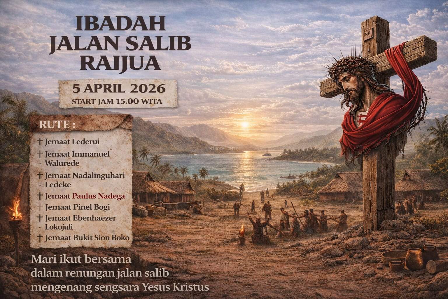 Gema Golgota di Tanah Raijua: Tujuh Jemaat GMIT akan Gelar Ibadah Kolosal Jalan Salib